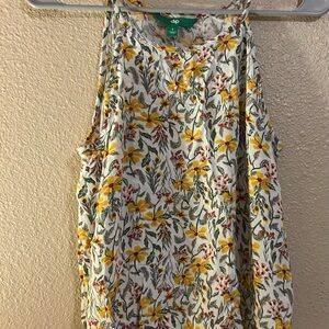 Dip Floral Tank Top - Yellow and Red